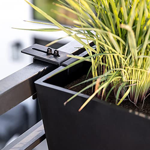 Pure Series Railing Planter (Black / 36 inch - 2 Pack)