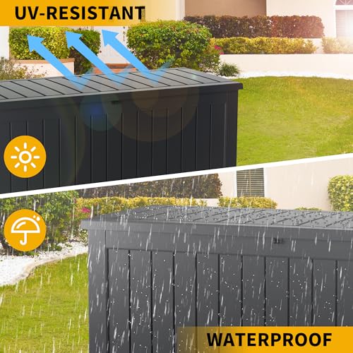 270 Gallon Outdoor Storage Box Patio Deck Box Waterproof (Black / 270 Gallon)