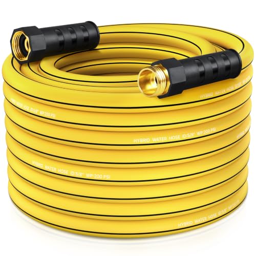 Heavy Duty Garden Hose 75ft (Black+Yellow / 75ft)