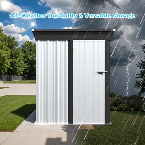 Outdoor Storage Shed 5 x 3 ft. Utility Tool Shed (5x3 / White)