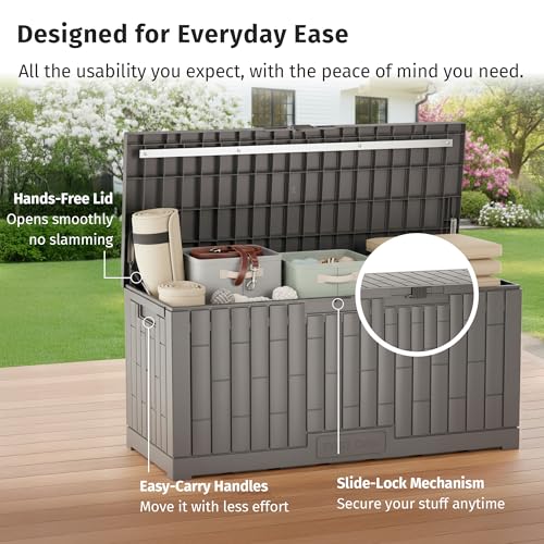 120 Gallon Outdoor Storage Box (Grey / Large 120 Gallon)