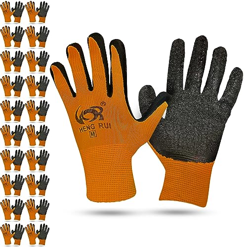 20 Pairs Orange Small Work Gloves (Small (Pack of 20 Pairs) / Orange)