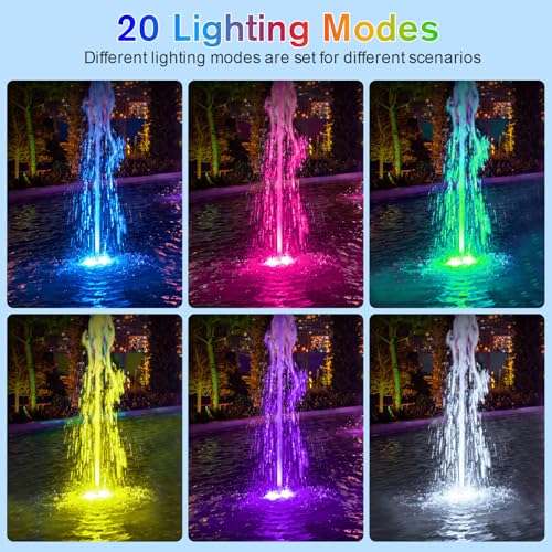 6 Head RGB Underwater Pond Lights (6 RGB Lights-Corded Electric)