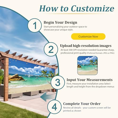 Custom Design Patio & Gazebo Backdrop Screen (Customized Size / Customized Design)