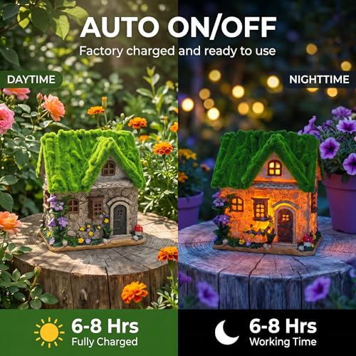 Solar Powered LED Fairy Garden Cottage (Fairy Garden Cottage)