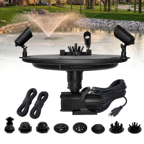 3 4 HP Floating Fountain & Aerator for Ponds and Lakes with 100 ft Cord