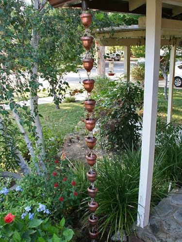Acorn Cups Rain Chain (20 Feet / Copper)