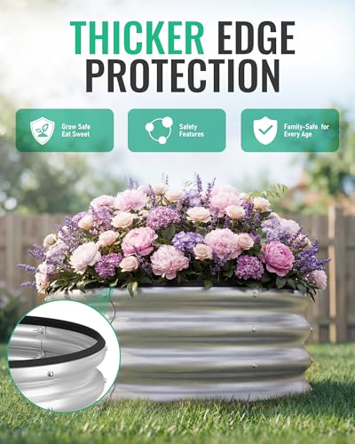 Round Raised Garden Bed Set (Silver)