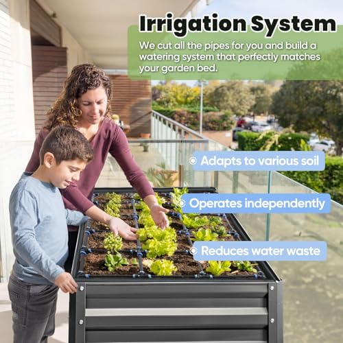 Raised Garden Bed with Irrigation System and Legs 48×24×31.5 in