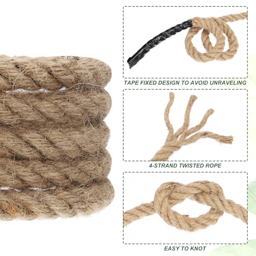 3 4" x 50 Ft Twisted Manila Rope