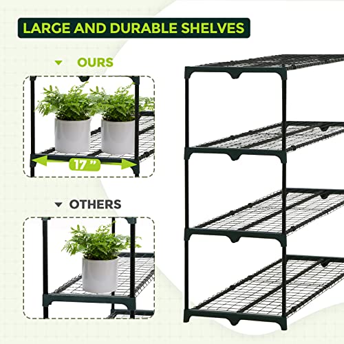 Greenhouse Shelving Staging Double 4 Tier (42'' x 17'' x 42'')
