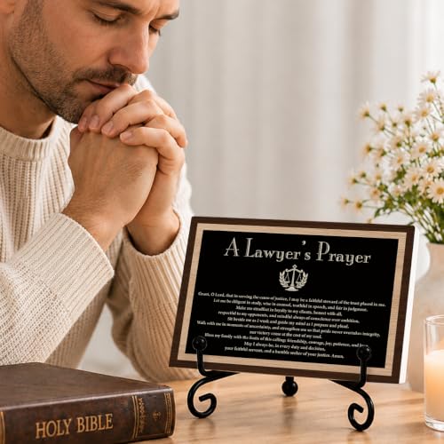 Lawyer Prayer Gift Home Office Book Shelf Table Decor 5.5x7.9Inch (Multicolor 1753 / Wooden sign with iron frame（5.5 x 7.9 inches）)