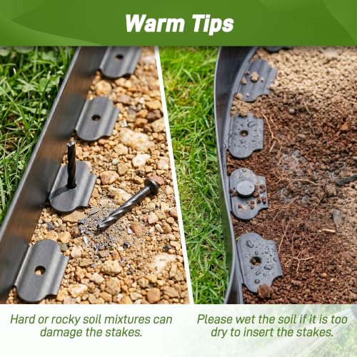4.72 Inch x 50FT Landscape Edging Border with 75 Stakes (Black / 4.72Inch X 50FT)