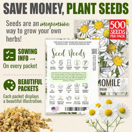German Chamomile Seeds to Plant Heirloom Non (2 Packs)