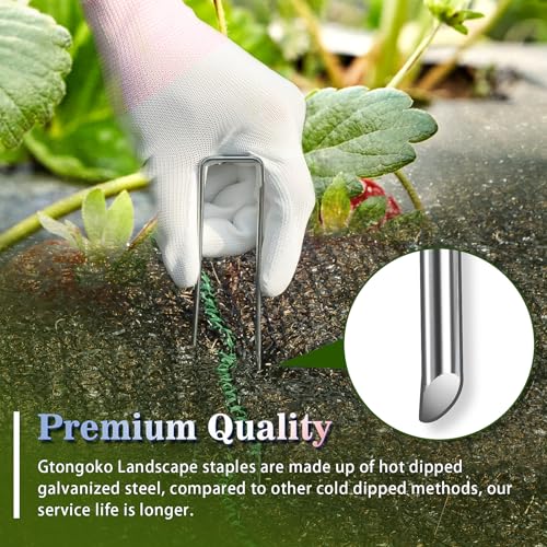 500 Pack Landscape Staples 4 Inch Galvanized Garden Stakes (4 Inch)