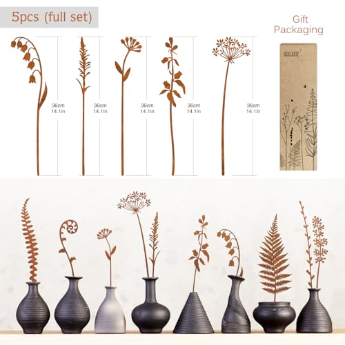 Metal Flowers for Outside (5 Count)