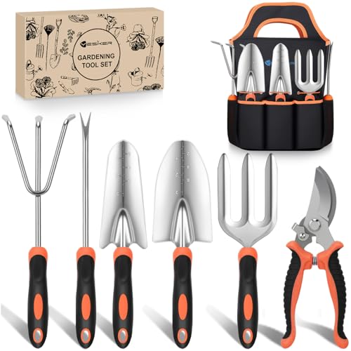 Gardening Tools 7 (7PCS Black Orange)