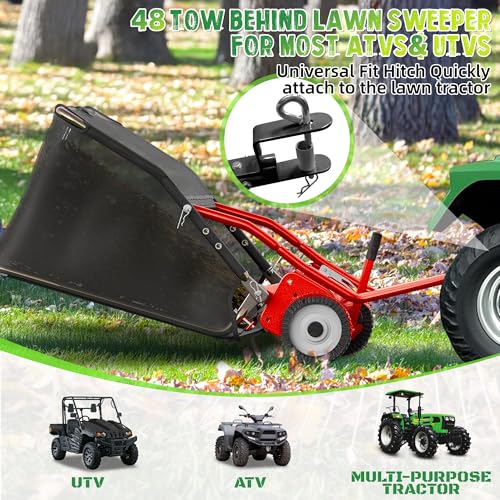48" Lawn Sweeper Tow Behind (48 inch / Red)