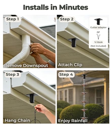 Adjustable Copper Rain Chain for Gutters (Lotus-Shallow)