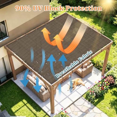 90% Sun Shade Cloth with Grommets & D (Customized D-rings Shade Cloth / Customized Size)