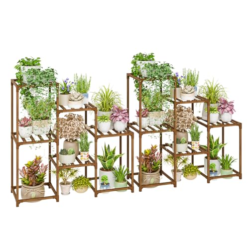 2 Sets of Package Plant Stands Indoor Wood Plant Shelf Outdoor