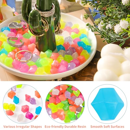 750 PCS Diamond Glow Rocks Mixed Color Luminous Stones Aquarium Fish Tank (750 Count)