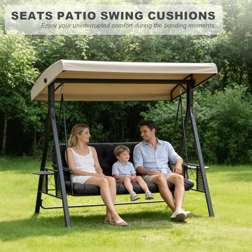 Porch Swing Cushions (Black / 40x 40 inches)