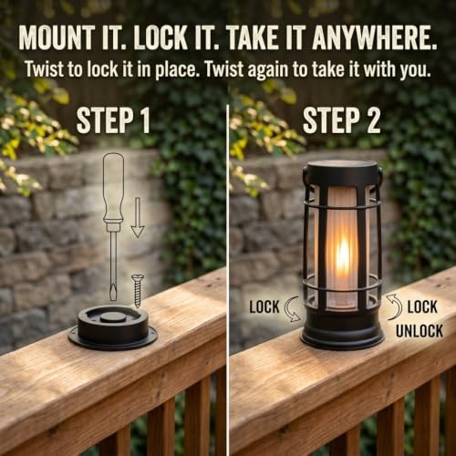 Metal Solar Lanterns Outdoor Waterproof (4 Count)