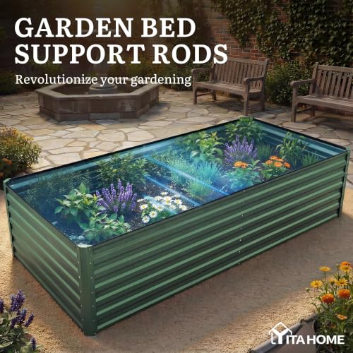 4pcs 8x4x2ft Galvanized Raised Garden Bed (8x4x2ft 4pcs / Green)