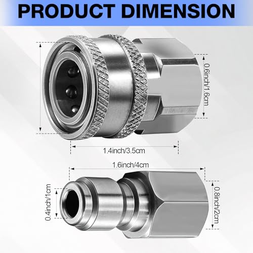 6 Sets NPT 3 8 Inch Stainless Steel Male and Female Quick Connector