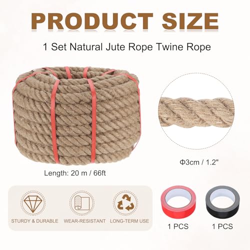 Jute Rope 1.2 Inch x 10ft (1.2 Inch)