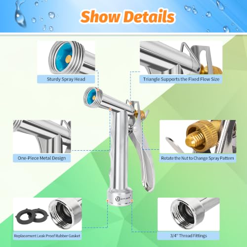 Full Size Garden Hose Nozzle (1 Pack / Zinc Alloy)