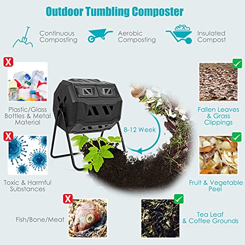Compost Tumbler (Black / 43 Gallon)