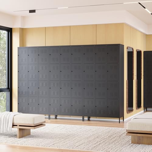 Metal Locker Storage Locker (Black(4 Legs) / 12 Doors-Wide-71")
