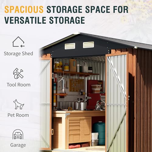 8x10 Ft Outdoor Storage Shed with Floor (8x10 FT/Base)