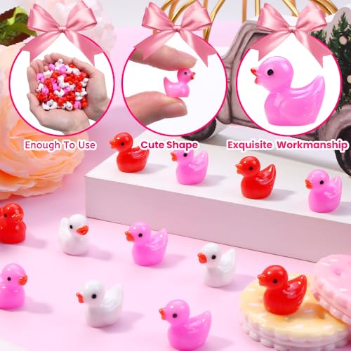 150pcs Valentines Mini Resin Ducks (150Pcs-Valentines Ducks)