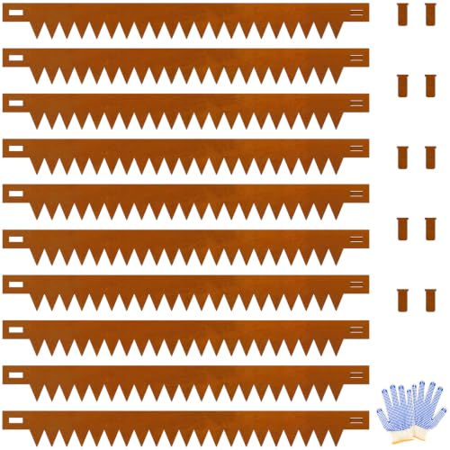 4.5 Inch Cor Ten Steel Landscape Edging (Brown / 4.5 Inch 10PCS)