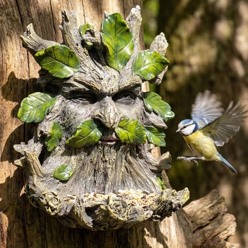 10.3" Whimsical Tree Face Sculpture (Green Mi)