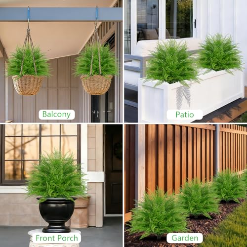 2PCS Faux Fern Topiary Trees with Ground Spike (Boston Fern)