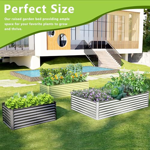 8x4x2FT Galvanized Raised Garden Bed