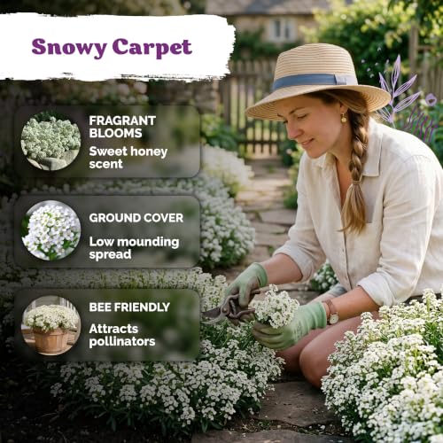 5000 Carpet of Snow Sweet Alyssum Seeds