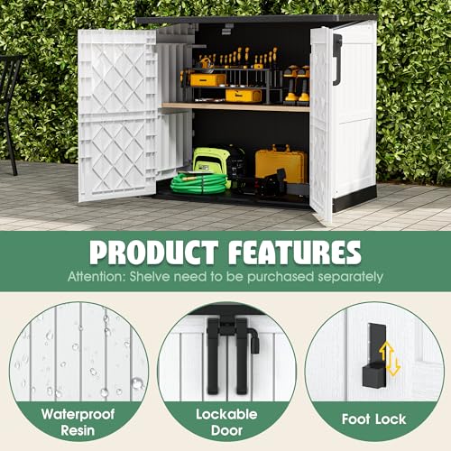 36 Cu Ft Outdoor Storage Cabinet (Black-Ashen / 30.1"×52.1"×44.3")
