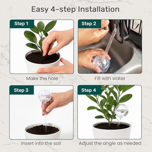 Plant Watering Globes 2 Pack (2pk 200ml Clear Rainbow)