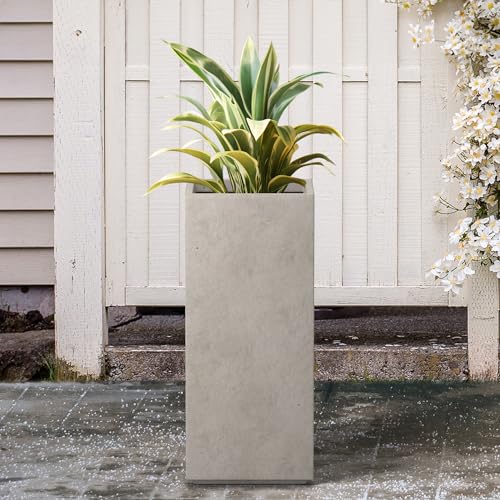Weathered Concrete Planter 27.6" Tall All (Buff Concrete / 27.6" H)