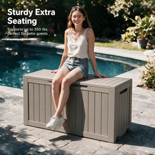 91 Gal Deck Box (91 Gallon / Striped Grey)