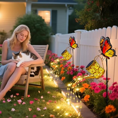 Solar Garden Lights Outdoor Decor (Butterfly / 2 PACK)