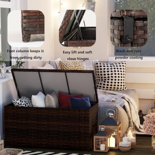 Sundale 70 Gallon Oudoor Deck Box (Brown / 70 Gallon)