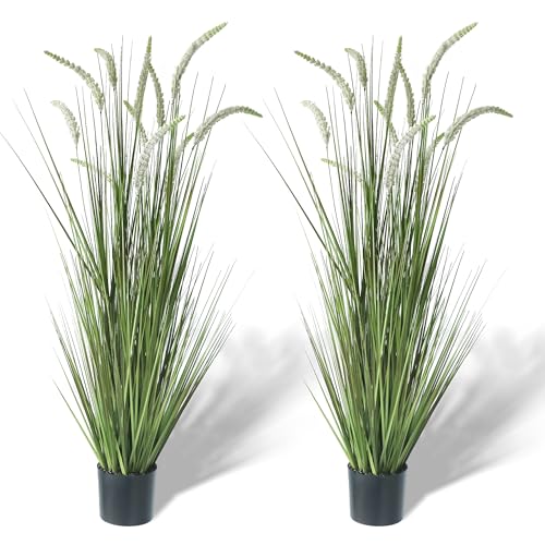 5ft 2 Pack Artificial Faux Veronica Speedwell Grass (White-green)