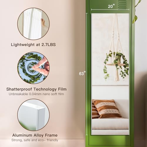 Magnetic No Drill Shatterproof NanoMirror (White / 63"L x 20"W)