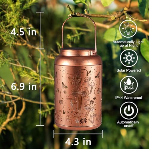 Solar Lanterns Outdoor Waterproof Mushroom Decoration Gifts for Women (Mushroom 1PC)